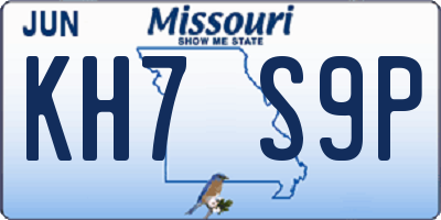 MO license plate KH7S9P