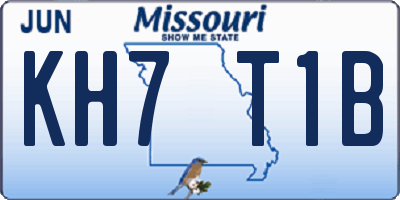 MO license plate KH7T1B