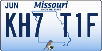 MO license plate KH7T1F