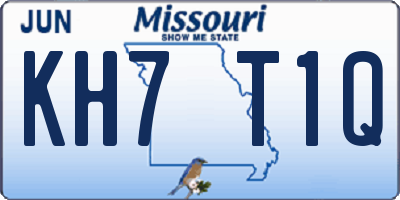 MO license plate KH7T1Q