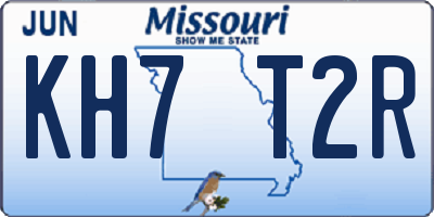 MO license plate KH7T2R