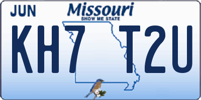 MO license plate KH7T2U