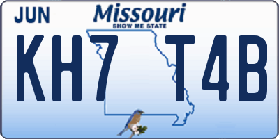 MO license plate KH7T4B