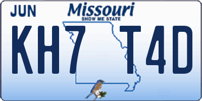 MO license plate KH7T4D