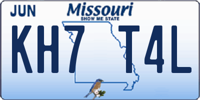 MO license plate KH7T4L
