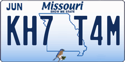 MO license plate KH7T4M