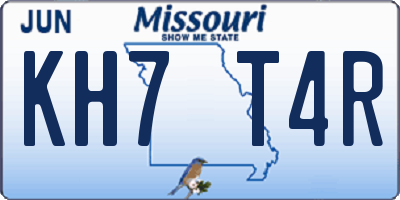 MO license plate KH7T4R