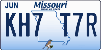 MO license plate KH7T7R