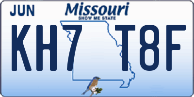 MO license plate KH7T8F
