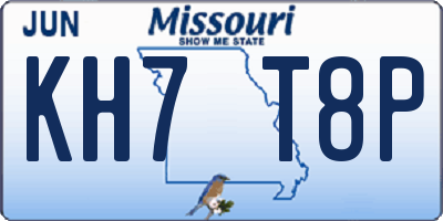 MO license plate KH7T8P
