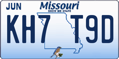 MO license plate KH7T9D