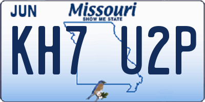 MO license plate KH7U2P