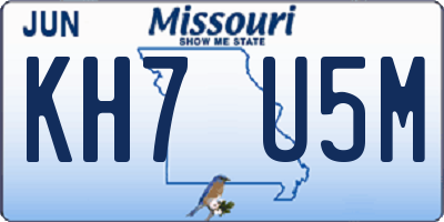MO license plate KH7U5M