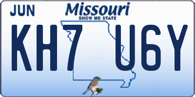 MO license plate KH7U6Y