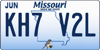 MO license plate KH7V2L