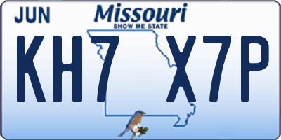 MO license plate KH7X7P