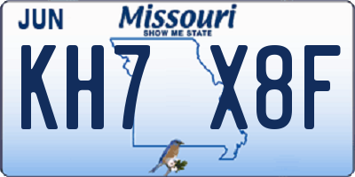 MO license plate KH7X8F