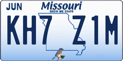MO license plate KH7Z1M