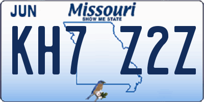 MO license plate KH7Z2Z