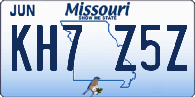 MO license plate KH7Z5Z