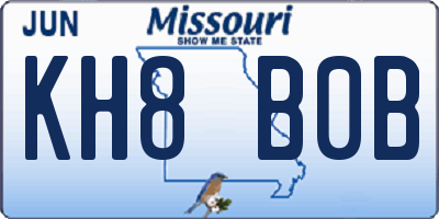MO license plate KH8B0B