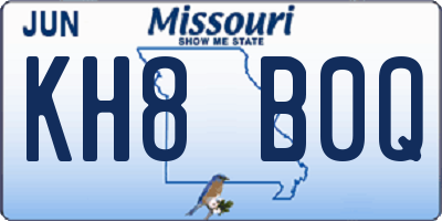 MO license plate KH8B0Q