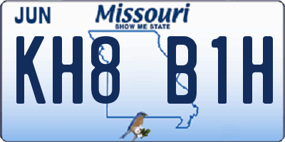 MO license plate KH8B1H