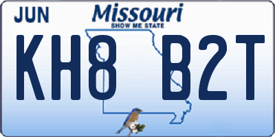 MO license plate KH8B2T