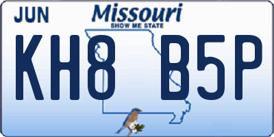 MO license plate KH8B5P