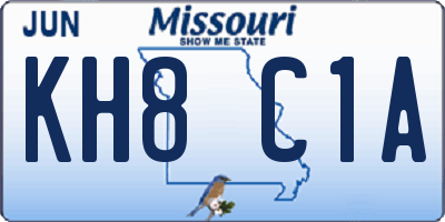 MO license plate KH8C1A