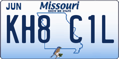MO license plate KH8C1L