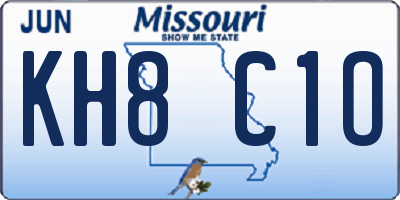 MO license plate KH8C1O