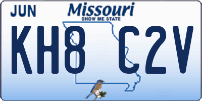 MO license plate KH8C2V