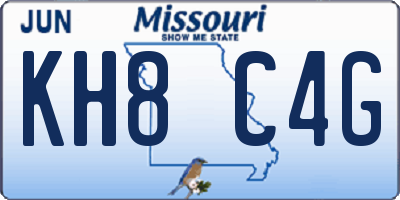 MO license plate KH8C4G