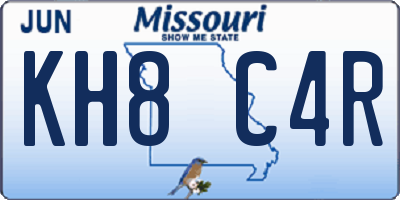 MO license plate KH8C4R