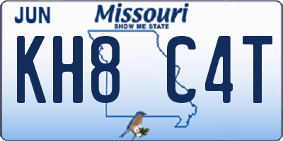 MO license plate KH8C4T
