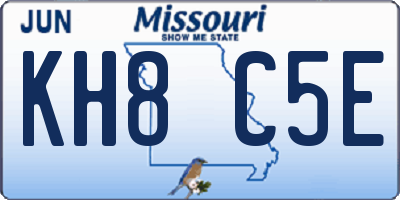 MO license plate KH8C5E
