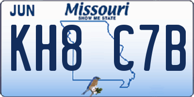 MO license plate KH8C7B
