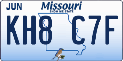 MO license plate KH8C7F