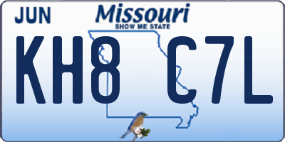 MO license plate KH8C7L