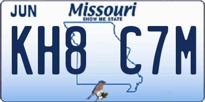 MO license plate KH8C7M