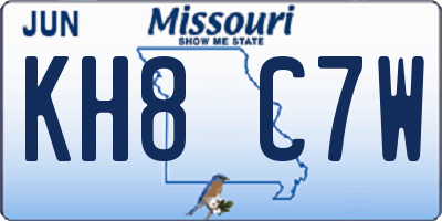 MO license plate KH8C7W