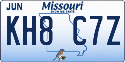 MO license plate KH8C7Z