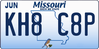 MO license plate KH8C8P