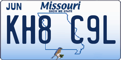 MO license plate KH8C9L