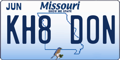 MO license plate KH8D0N