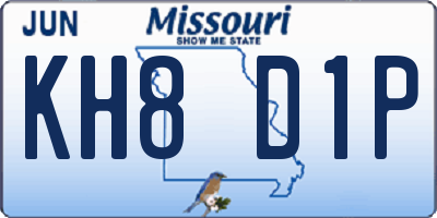 MO license plate KH8D1P