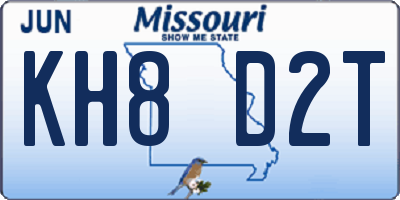 MO license plate KH8D2T