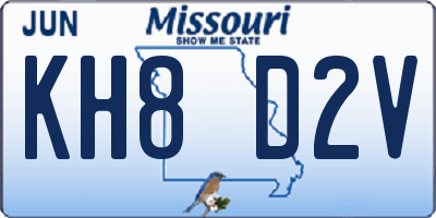 MO license plate KH8D2V