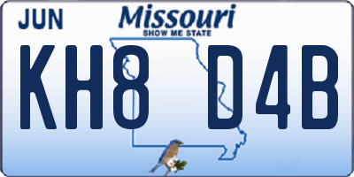 MO license plate KH8D4B